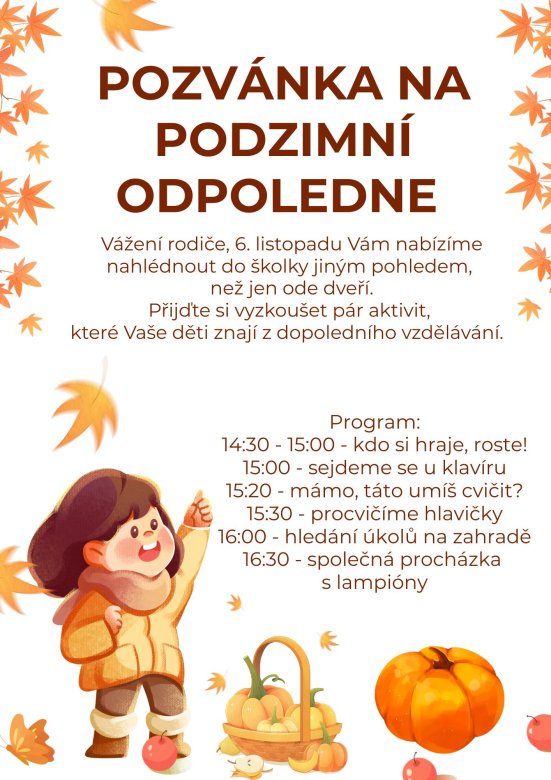 Pozvánka na podzimní odpoledme