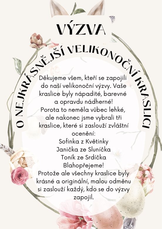 Výzva O nejkrásnější velikonoční kraslici