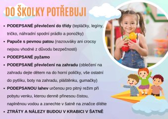 Co potřebuje vaše dítě do školky