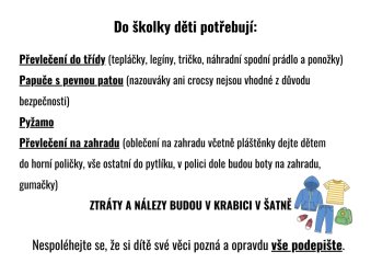 Co potřebuje vaše dítě do školky
